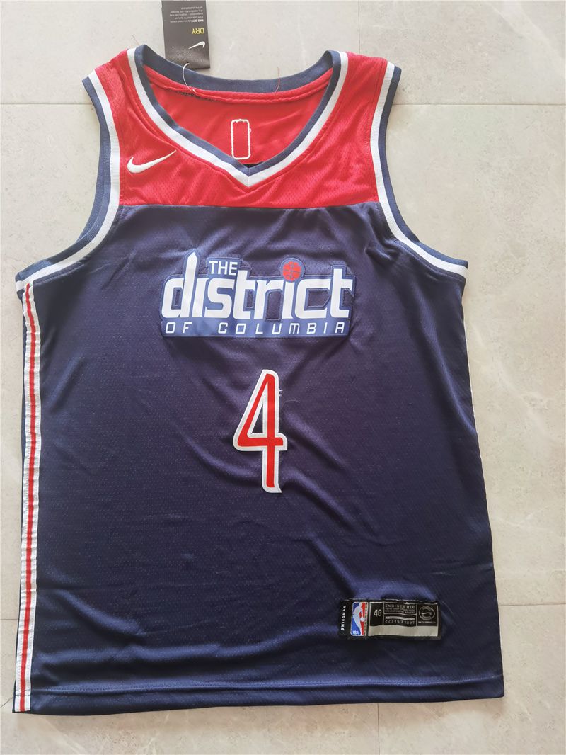 Men Washington Wizards 4 Westbrook Blue Game 2021 Nike NBA Jersey